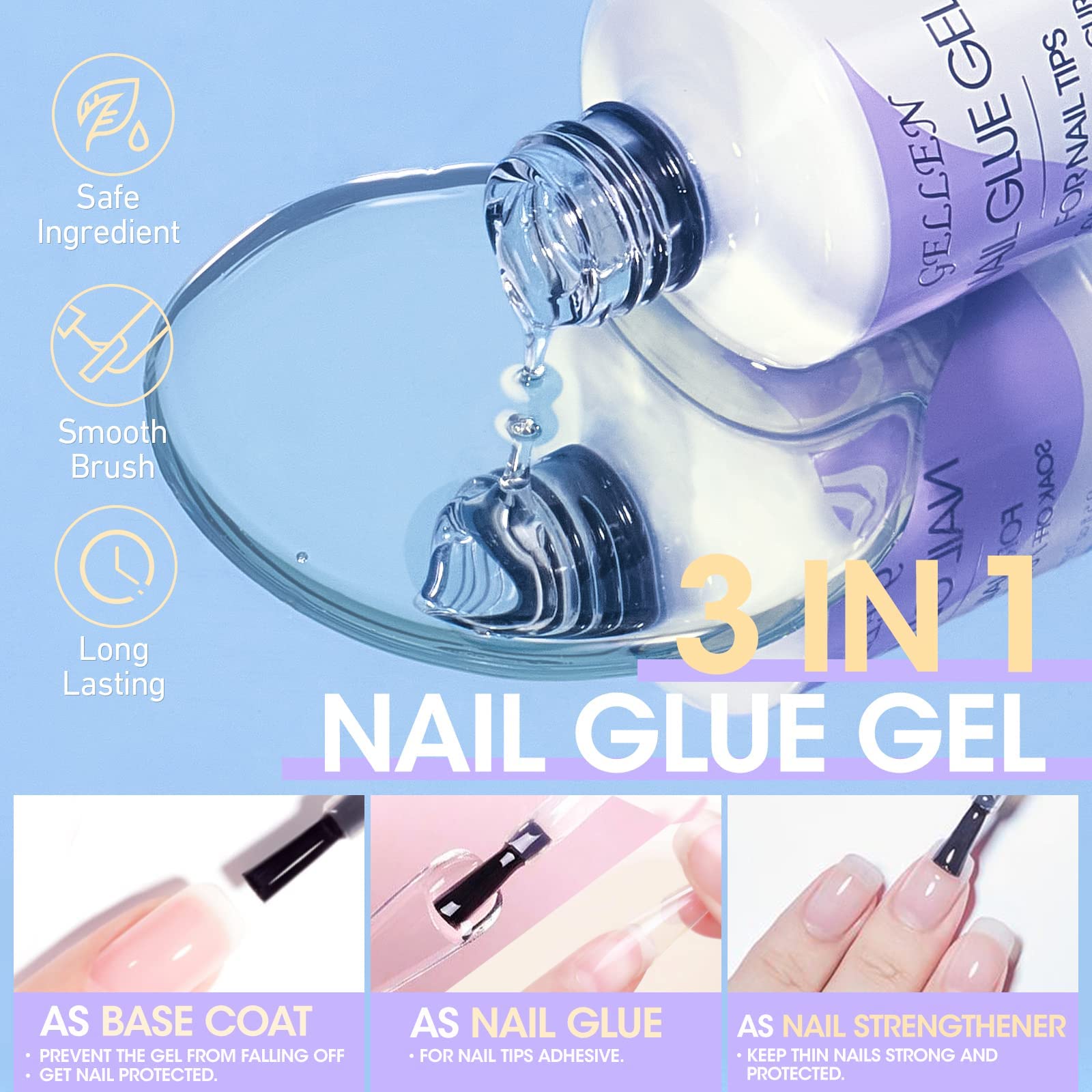 GELLEN 15ml top coat for lasting shine and protection.