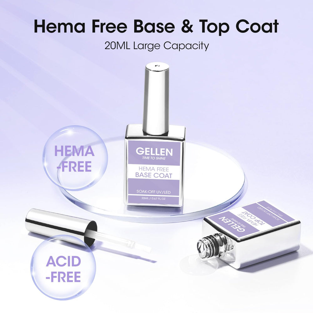 GELLEN top coat bottle delivering a mirror gloss and lasting shine.