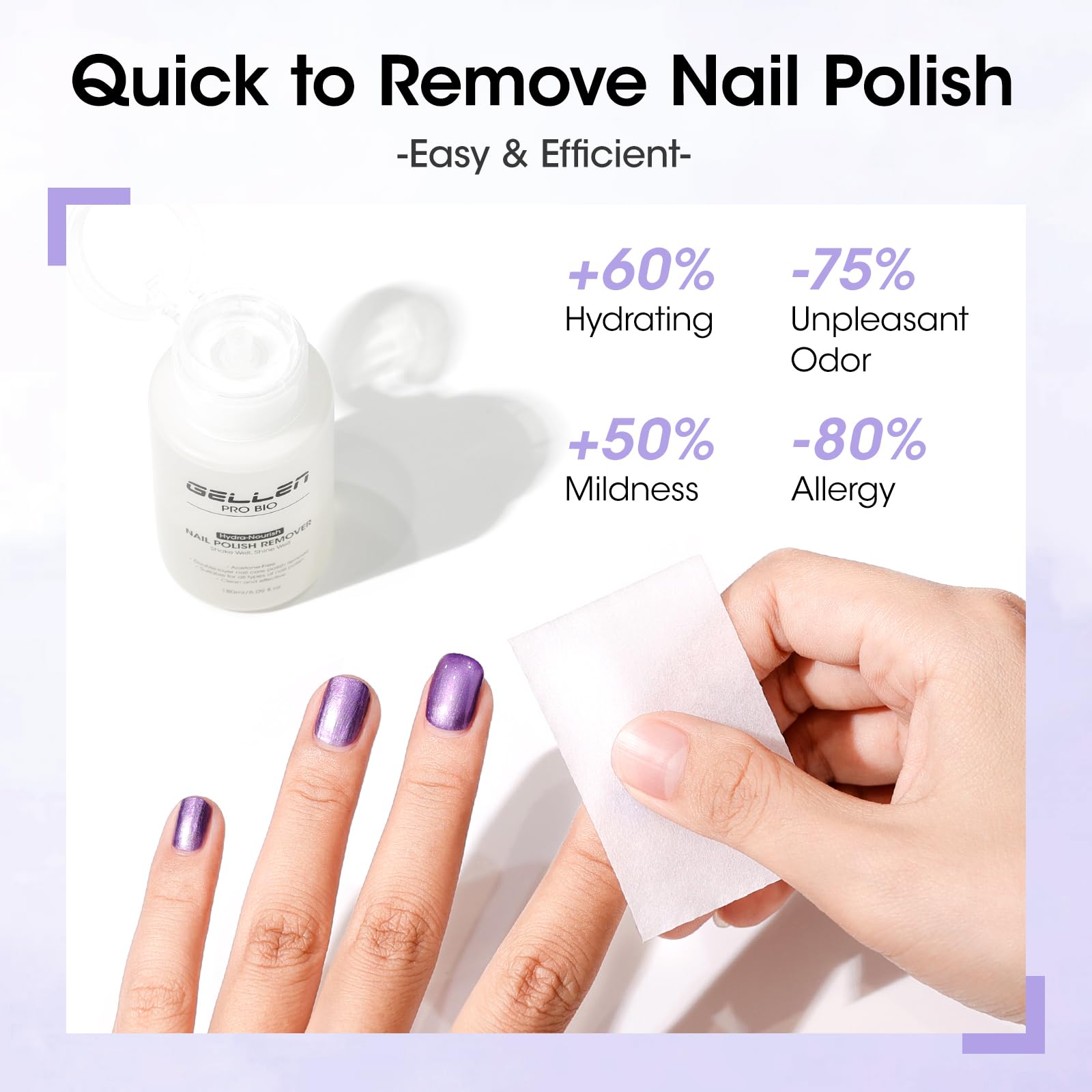 GELLEN unscented remover bottle suitable for sensitive users