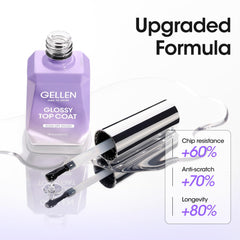 GELLEN UV/LED lamp-compatible top coat ready for versatile at-home nails.