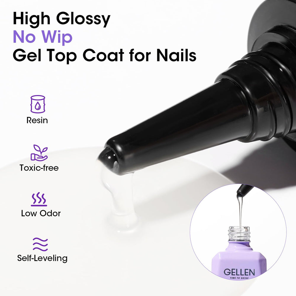GELLEN UV/LED cure top coat for quick, durable sealing.