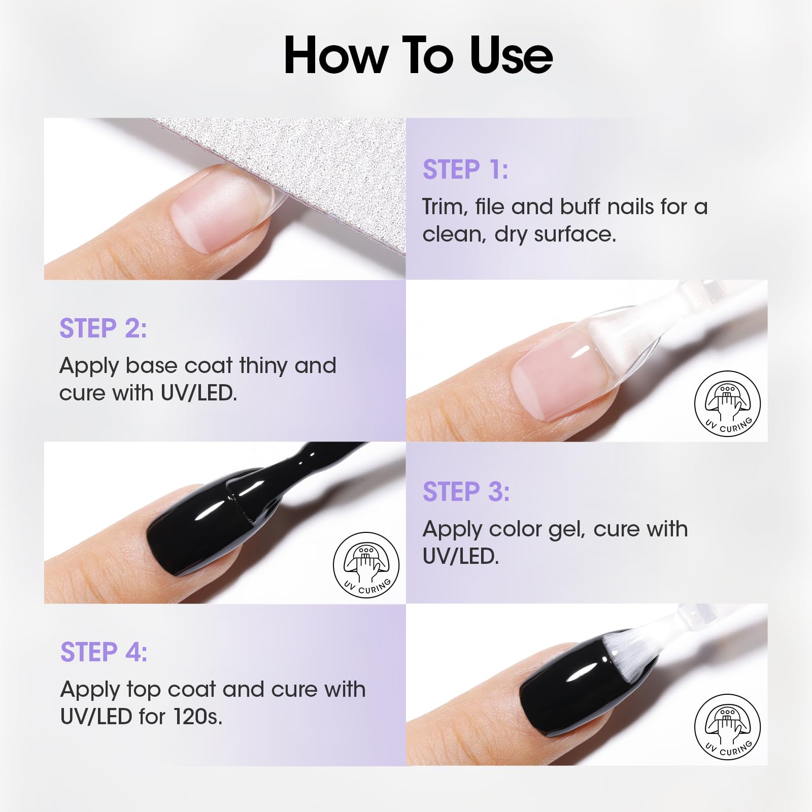 GELLEN no-wipe formula ensures quick, clean finish.