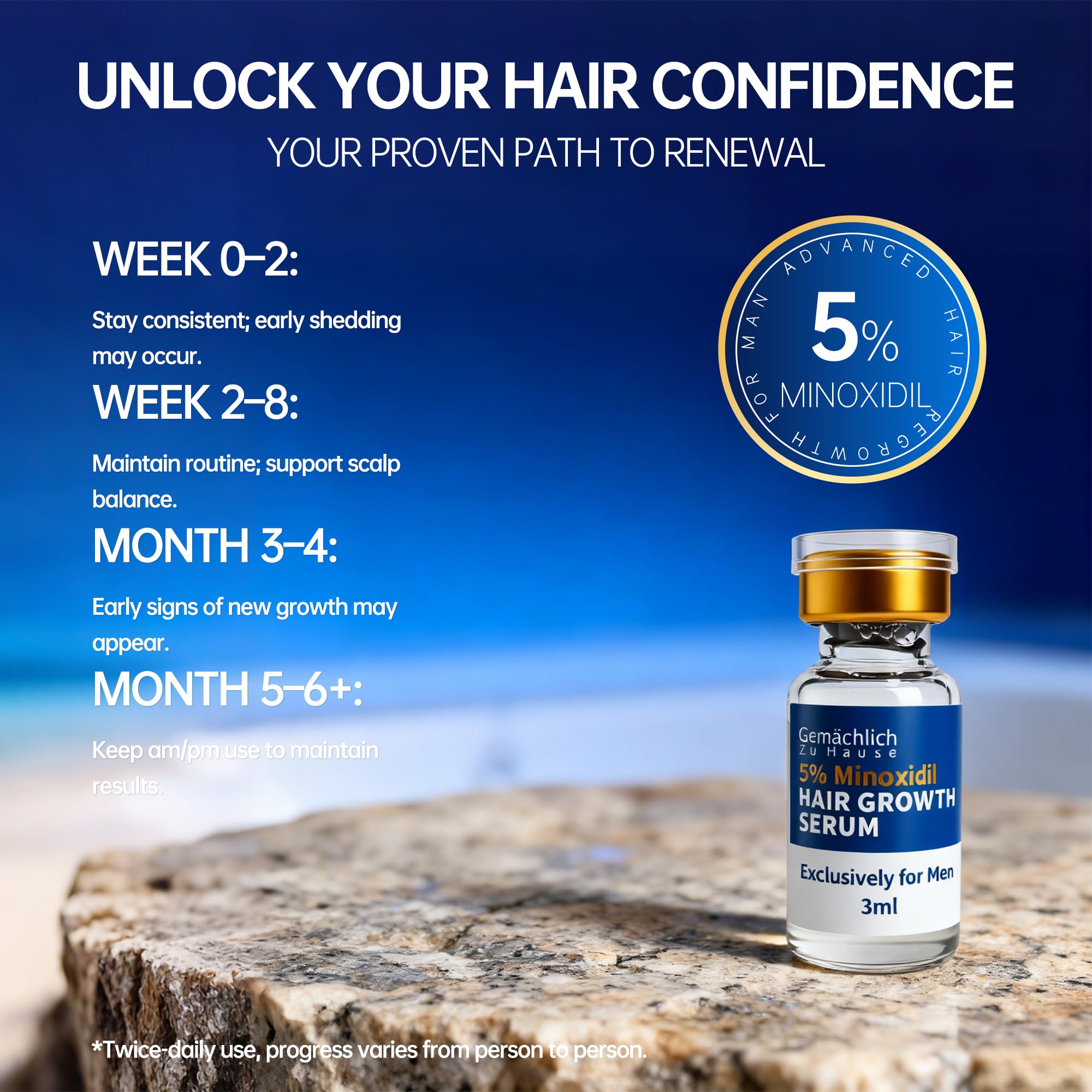 Gemächlic h Zu Hause scalp-enhancing complex with biotin, rosemary, and caffeine for stronger roots.