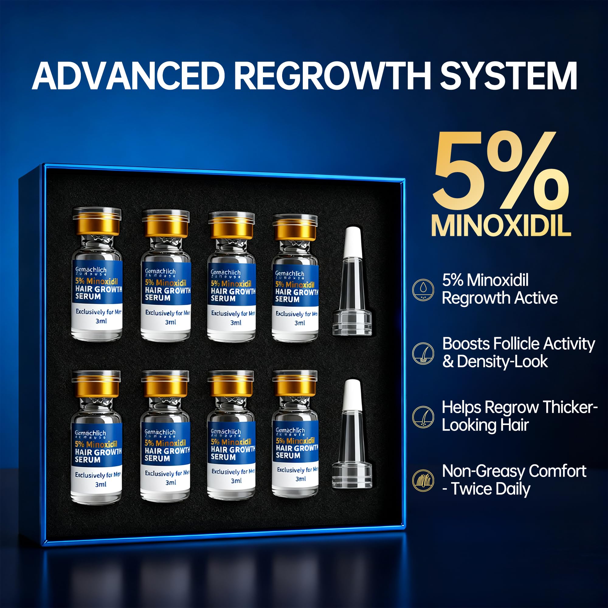Gemächlic h Zu Hause precision ampoule system keeps serum fresh and potent.