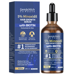 Gemächlich Zu Hause 5 percent Minoxidil bottle close up for targeted growth support.