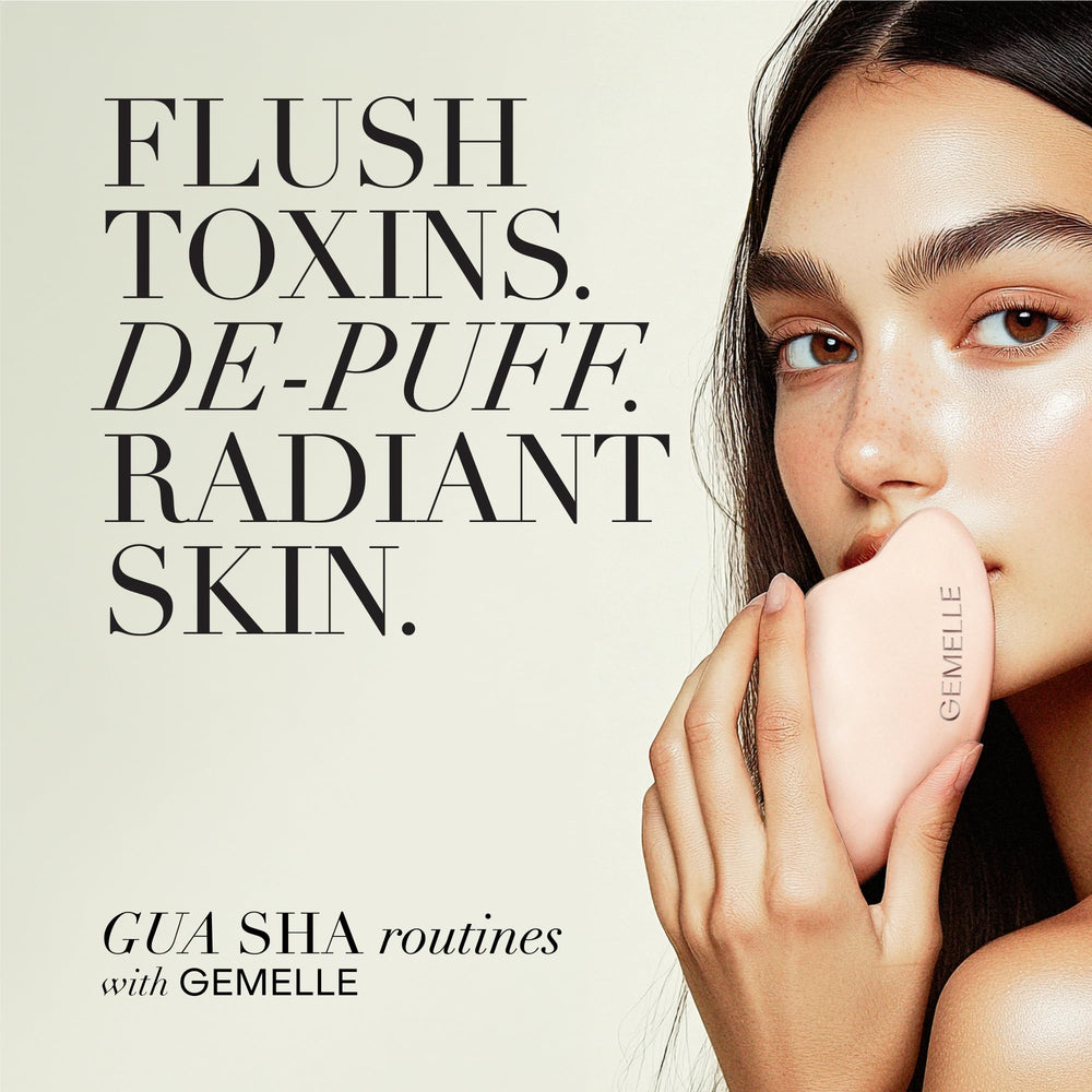 GEMELLE botanical ingredients bottle highlighting rosehip and nutrients.