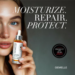 Gemelle Lymphatic Oil dropper—precise application for controlled, spa-like rituals.