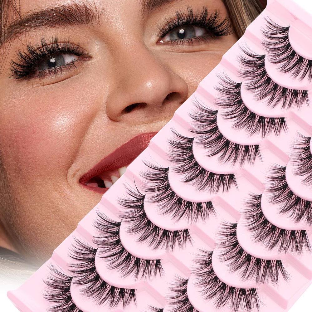 GEMERRY false eyelashes with fluffy look and invisible strip band for natural drama.