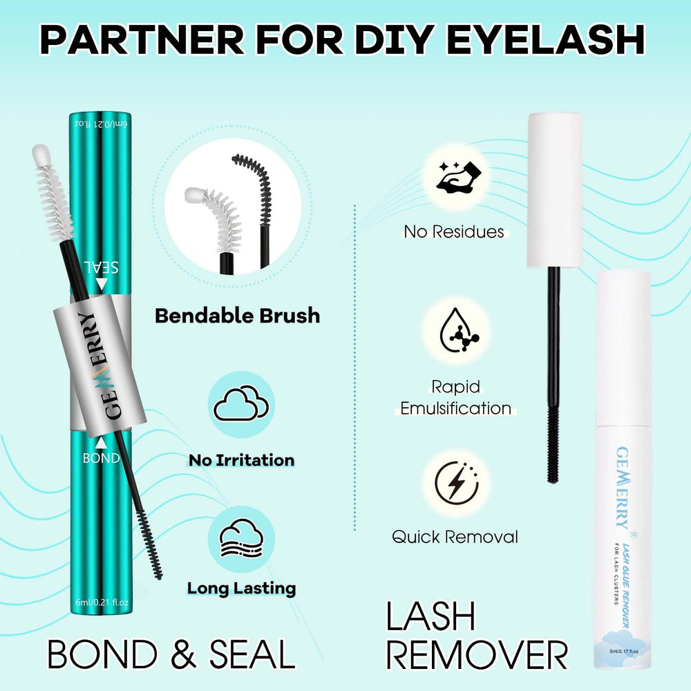GEMERRY lash brush; smooths application for even glue distribution.