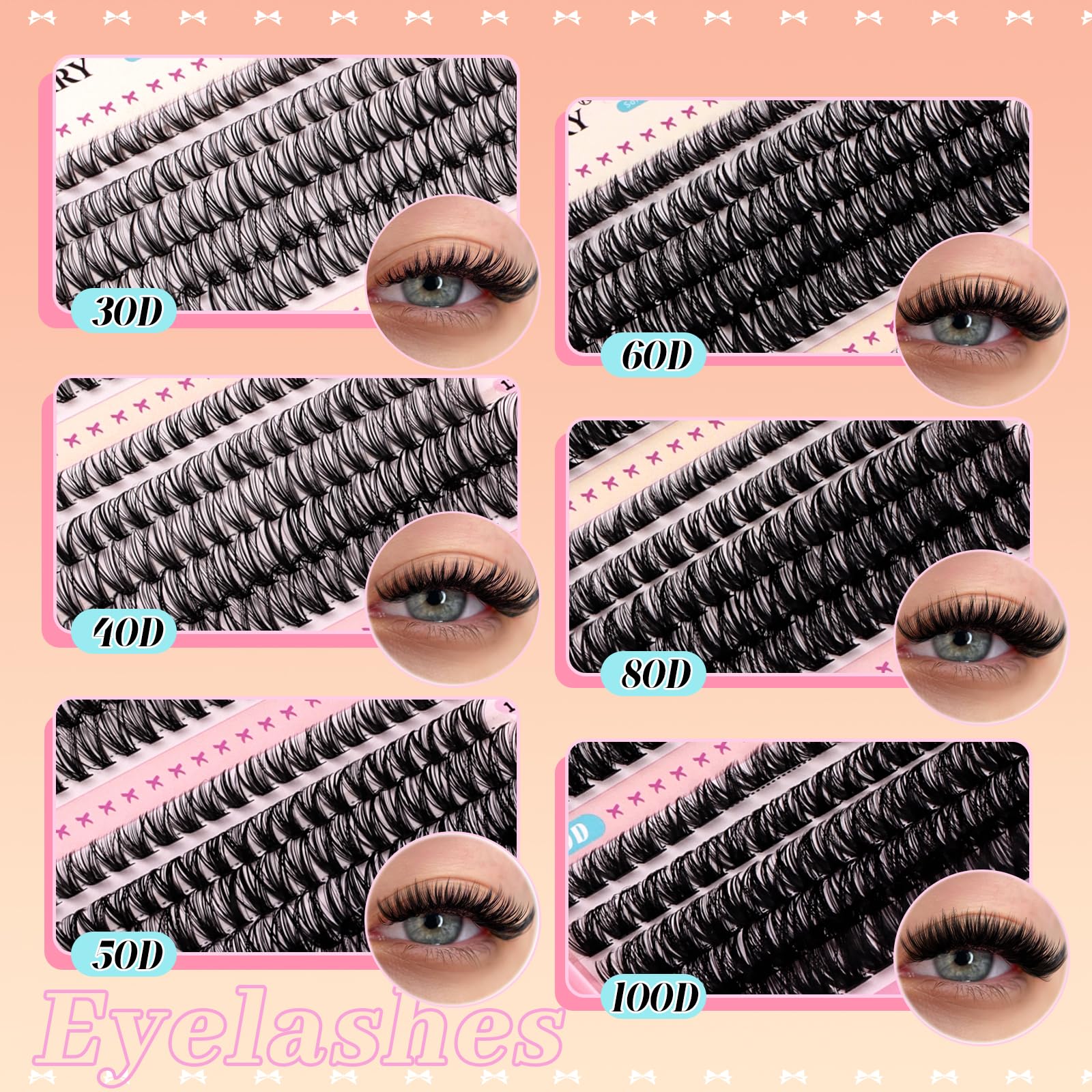 GEMERRY lash clusters 50D dense volume for fuller lashes.