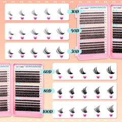 GEMERRY lash clusters 60D full-volume flutter for evening looks.