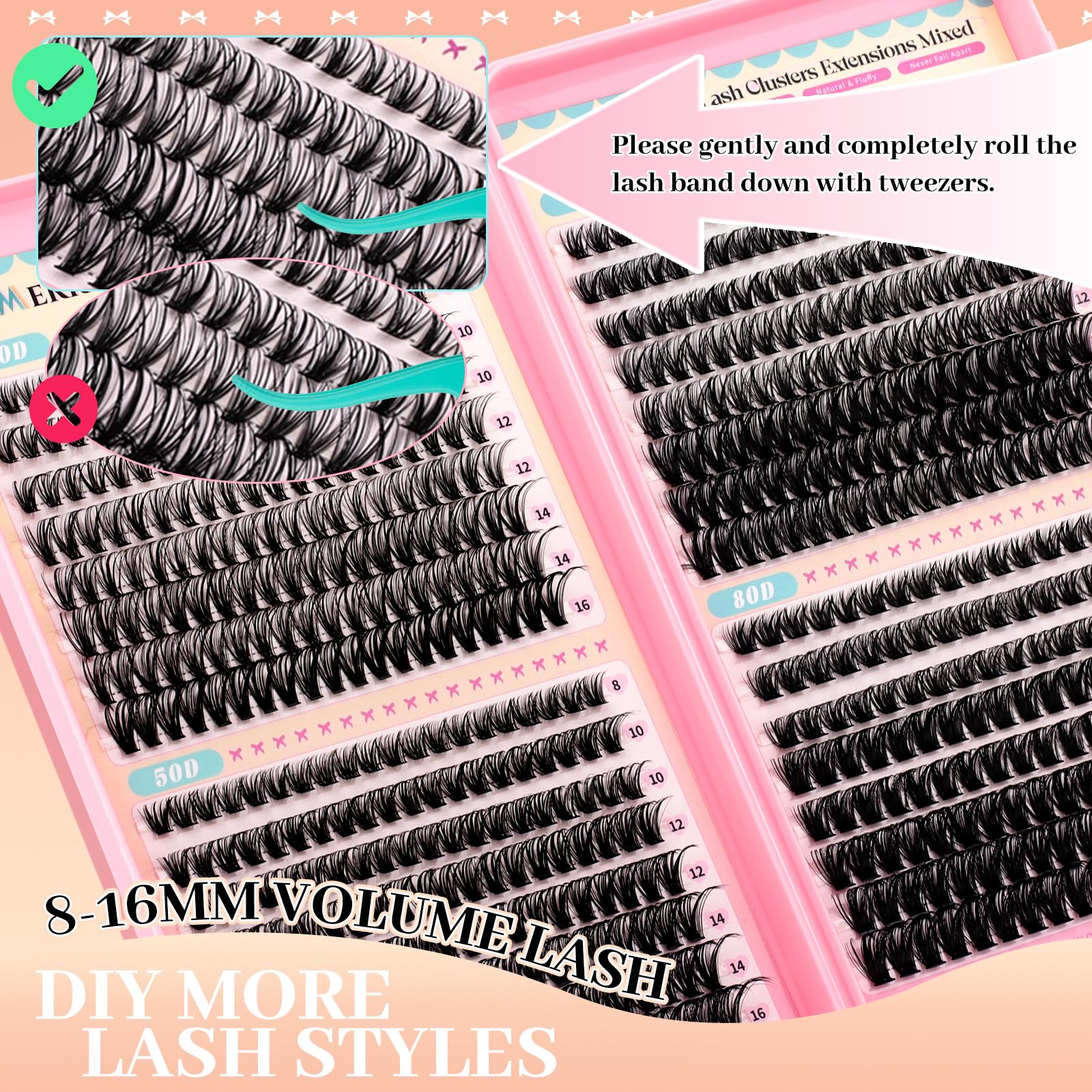 GEMERRY Lash Clusters soft synthetic fibers stay lightweight and reusable.
