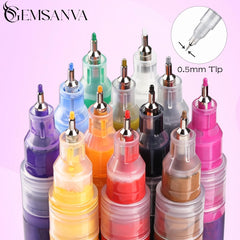 Gemsanva precision 0.5mm nail art tip closeup for detailed patterns
