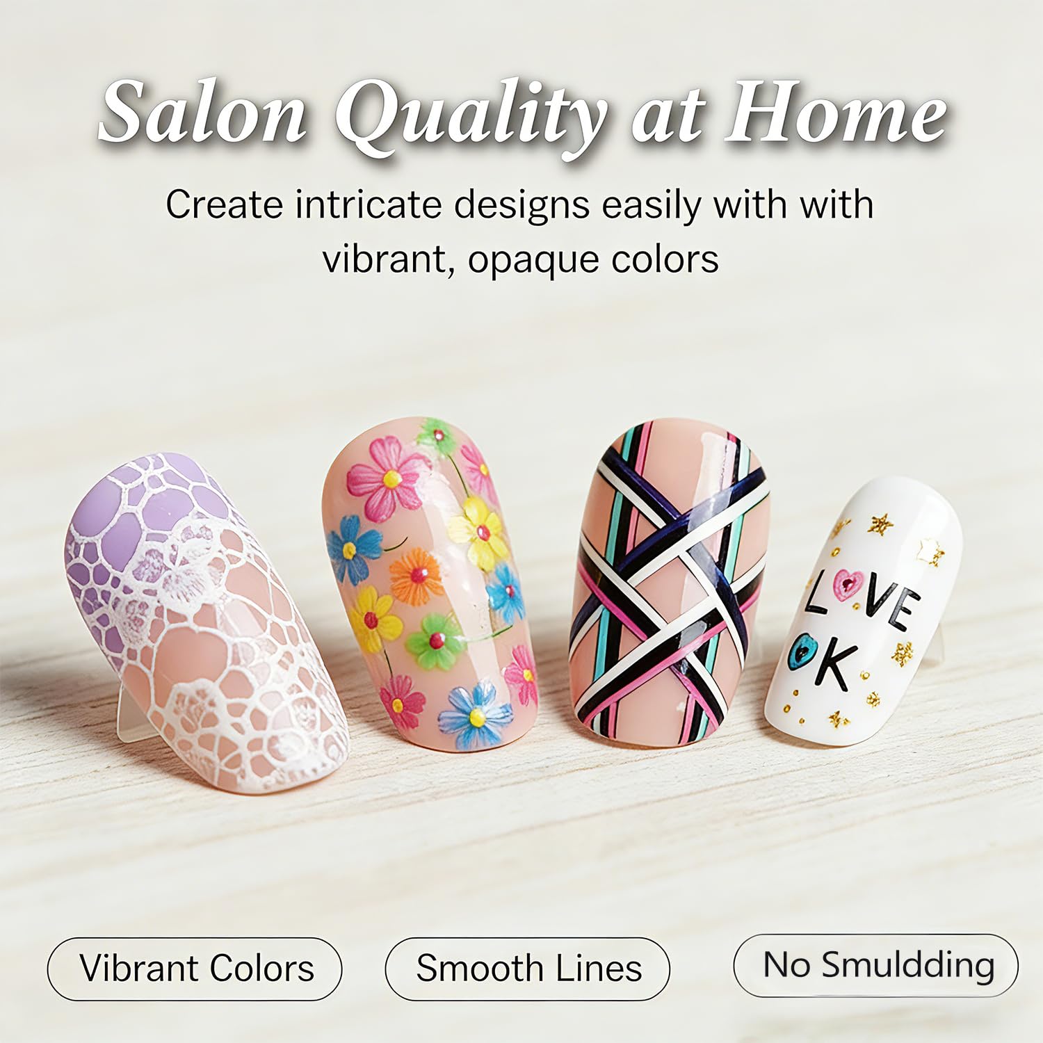 Gemsanva waterproof nail art markers pack for durable designs