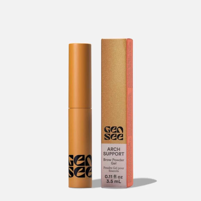 Gen See Arch Support Brow Powder Gel brush demonstrates even application and defined brows.