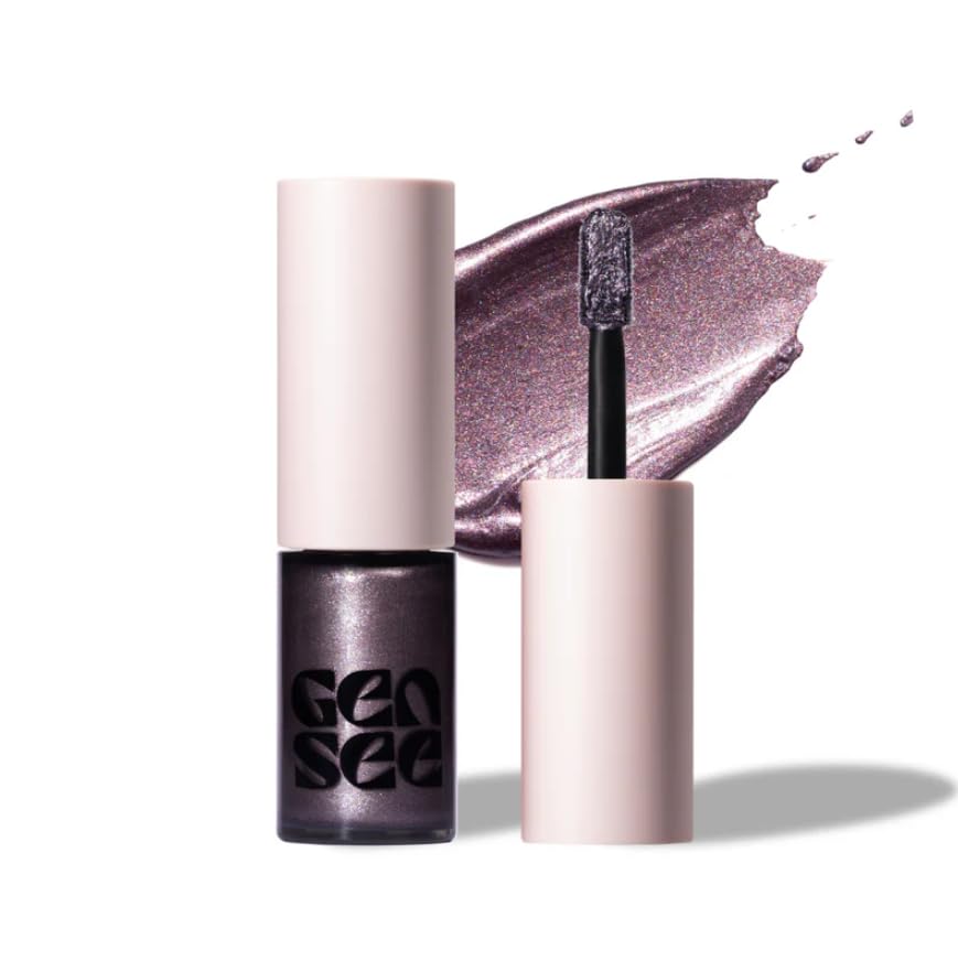 Gen See Purple Rain mixed media eyeshadow with molten metallic sheen for bold lids