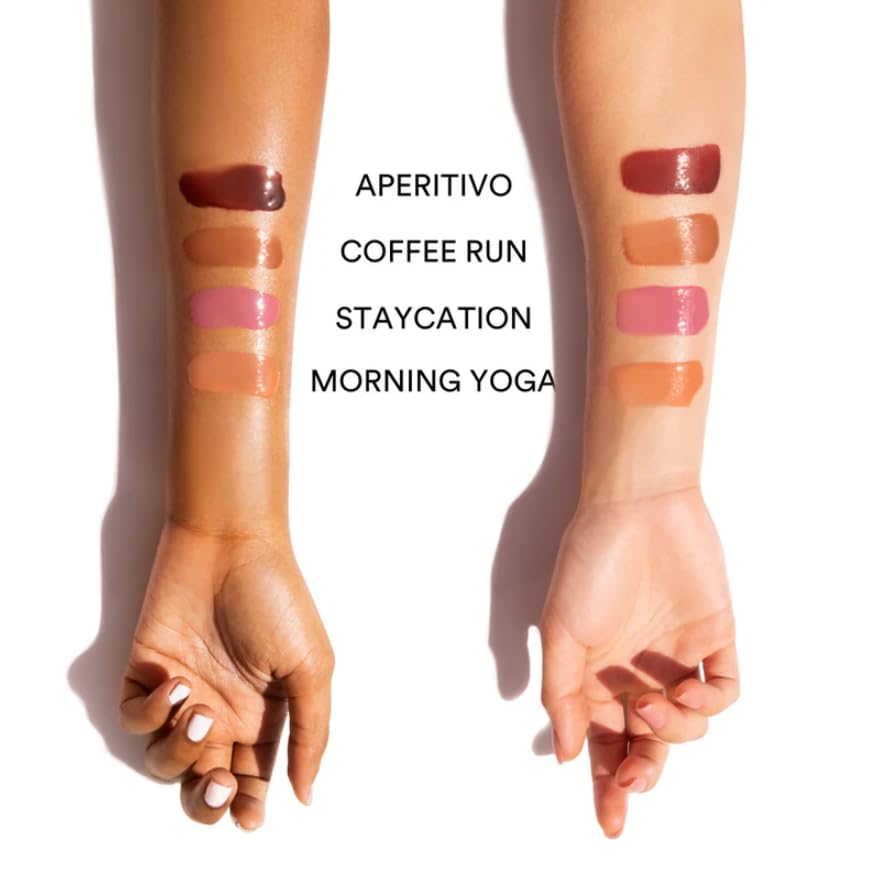 Gen See Seriously Jelly lip-gloss application shows sheer black cherry color for versatile wear.
