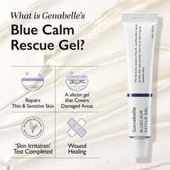 Genabelle Vita-K Rescue Gel packaging emphasizes clean lines and trust for post-procedure care