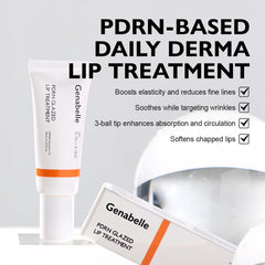 Close-up of Genabelle PDRN Glazed Lip Treatment during lip application.