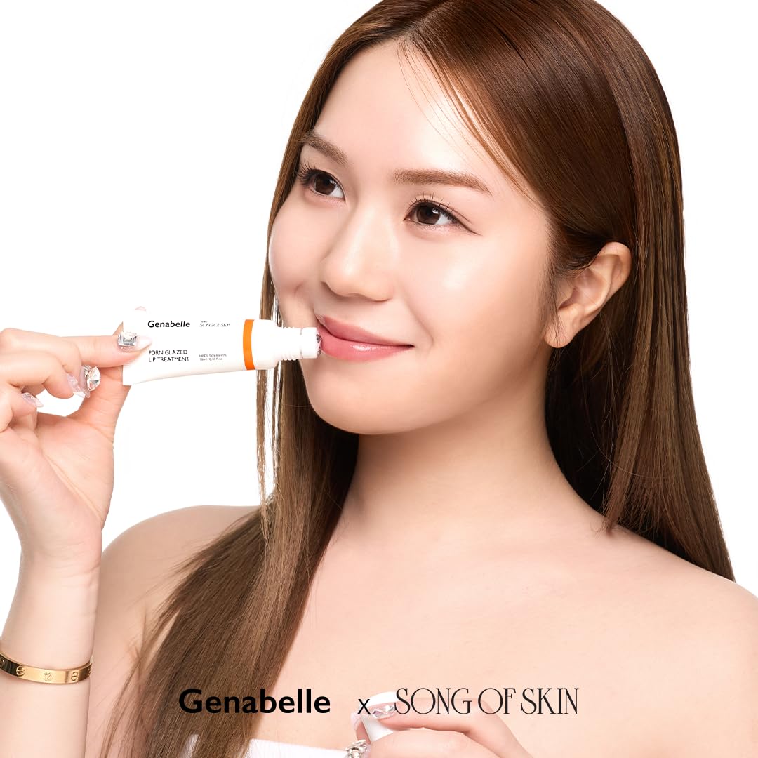 Texture swirl of Genabelle PDRN Glazed Lip Treatment indicating daily hydration formula.