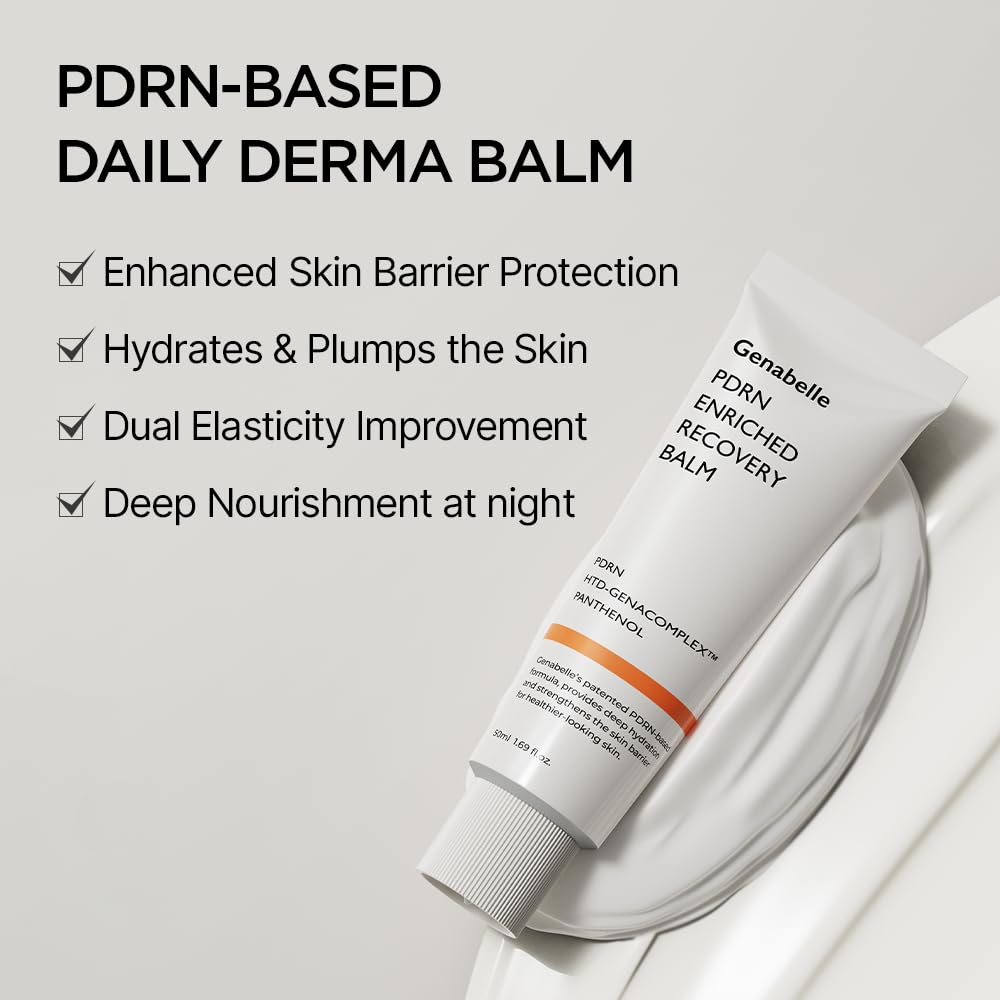 Genabelle PDRN Recovery Balm being gently applied to the skin.