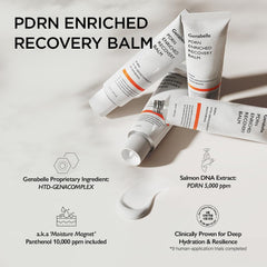 Genabelle PDRN Recovery Balm cream swatch showing rich, non-greasy texture.