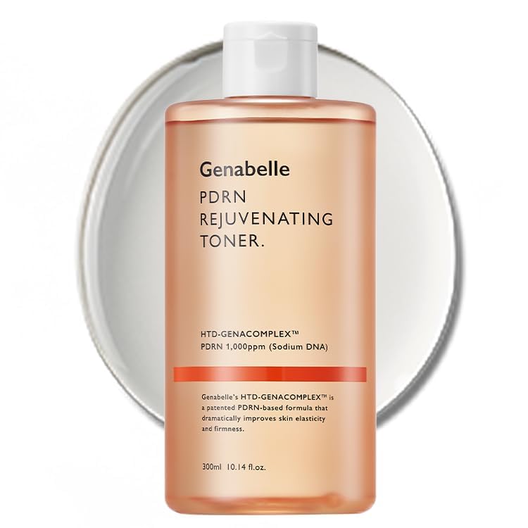 Genabelle PDRN Rejuvenating Toner cotton pad application demonstrates gentle toning