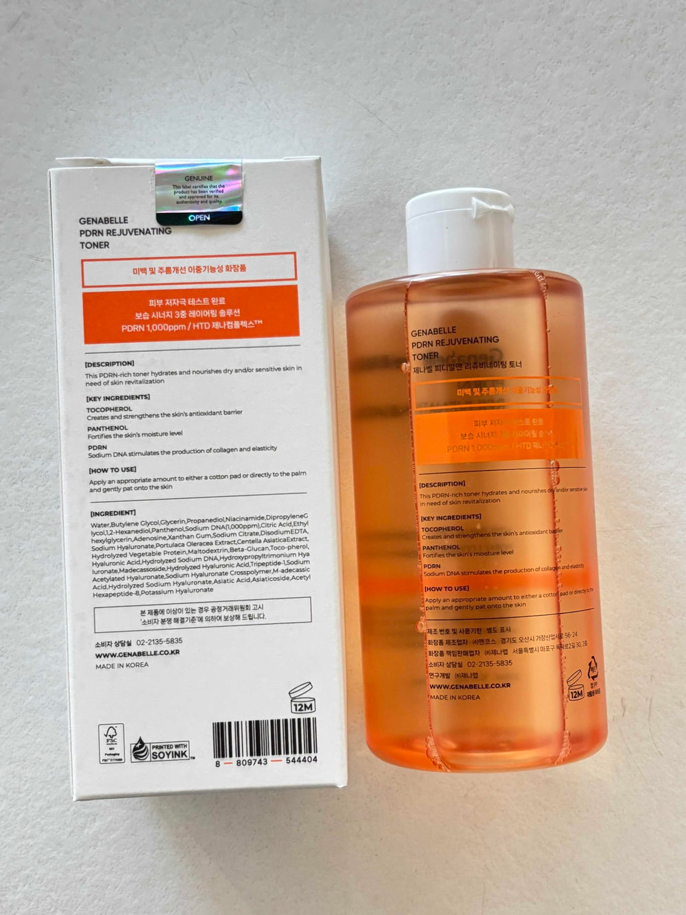 Genabelle PDRN Rejuvenating Toner morning routine setup invites glow