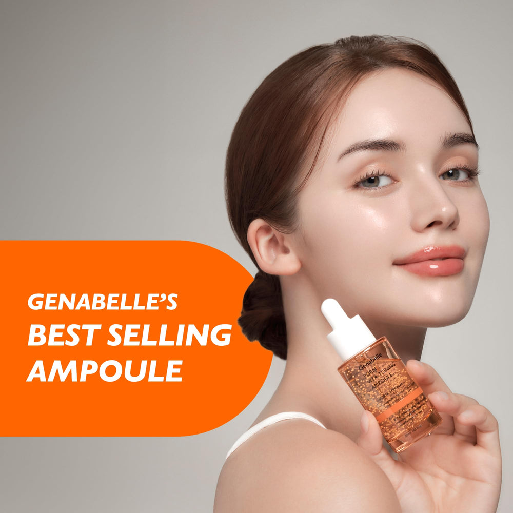 Genabelle PDRN Vita encapsulated vitamin beads visible in the ampoule