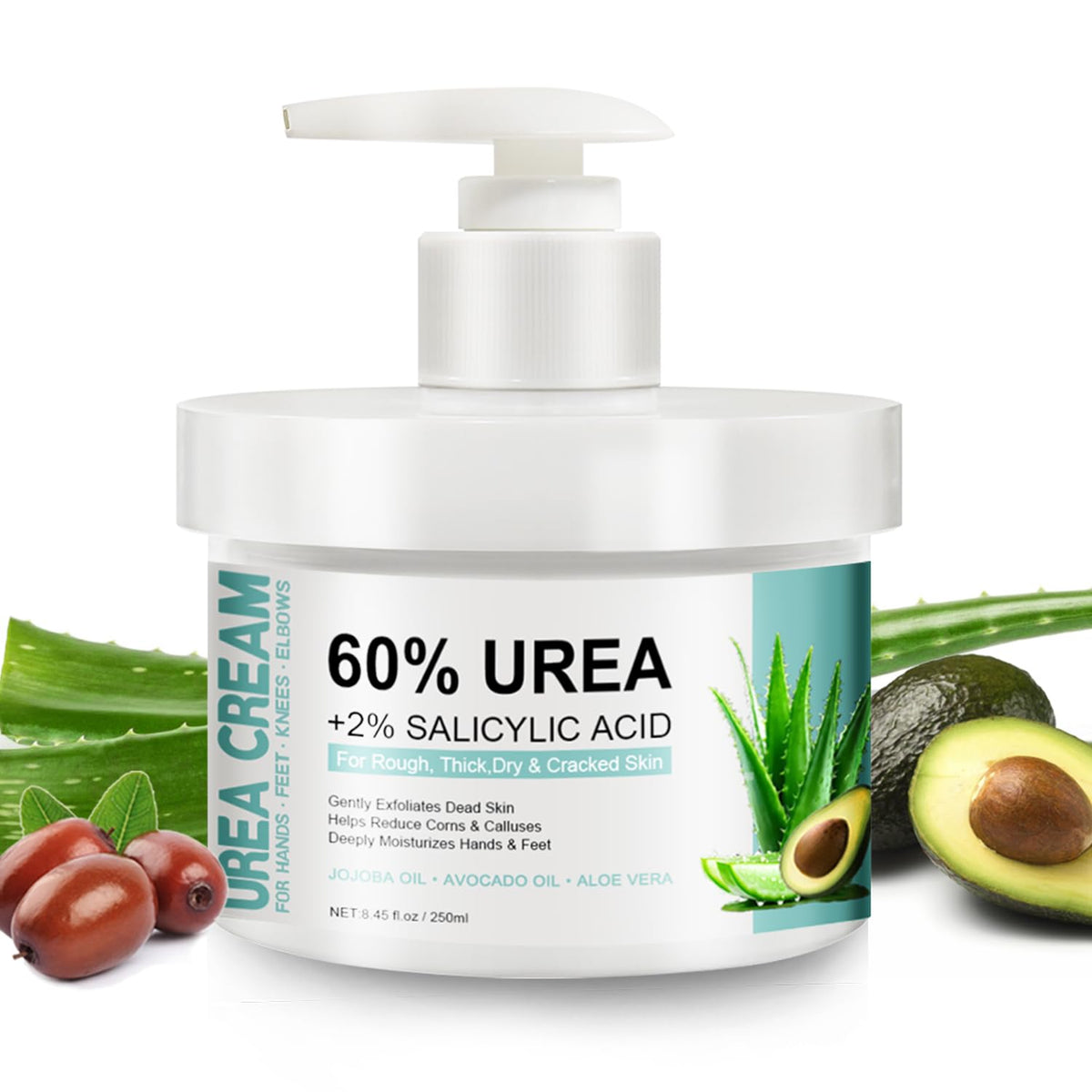 Generic 60% Urea Cream for Feet bottle pour delivering deep hydration
