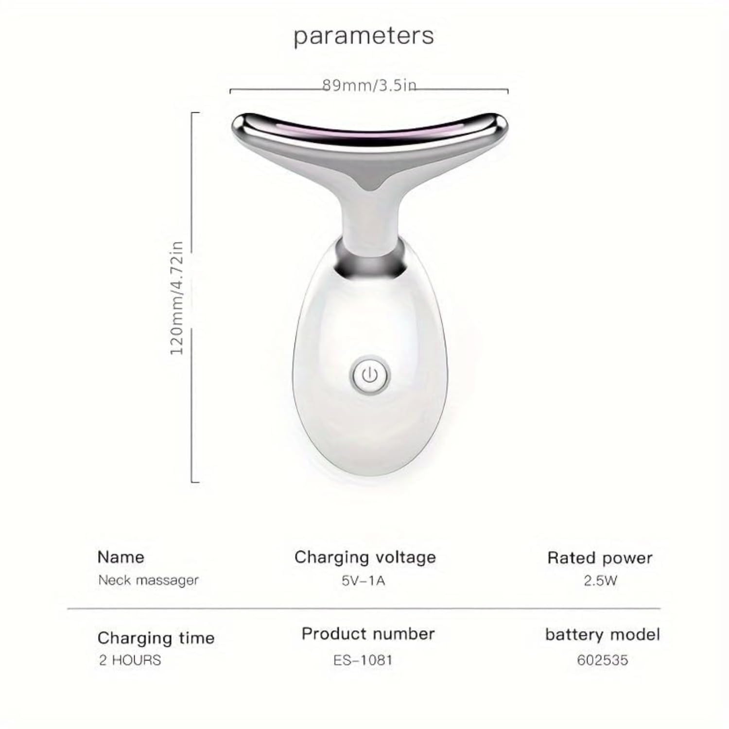 Generic LED massager with heat and vibration for wrinkle targeting.
