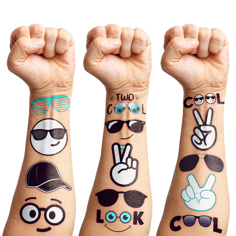 Generic Two Cool tattoos work on skin or smooth surfaces like cups