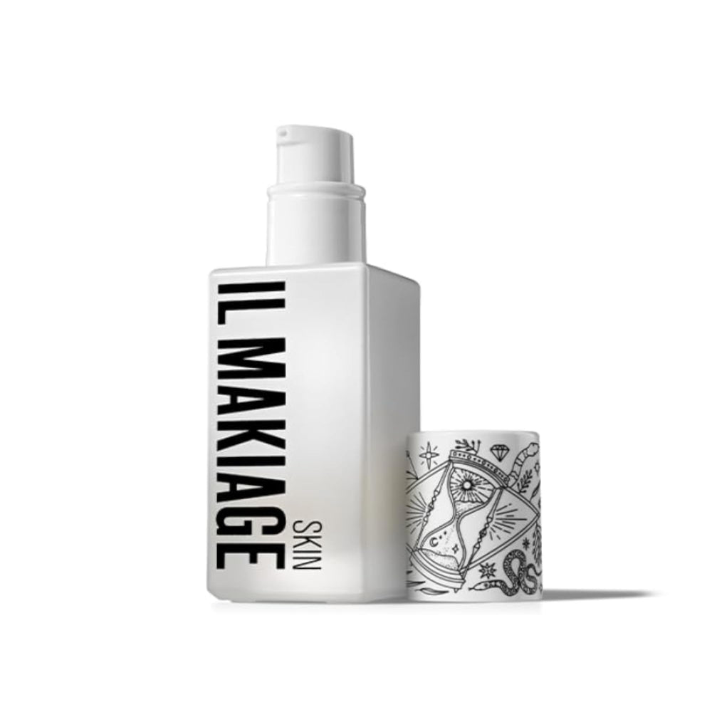 Generic anti-aging serum bottle closeup highlighting hydration and smoothing potential.