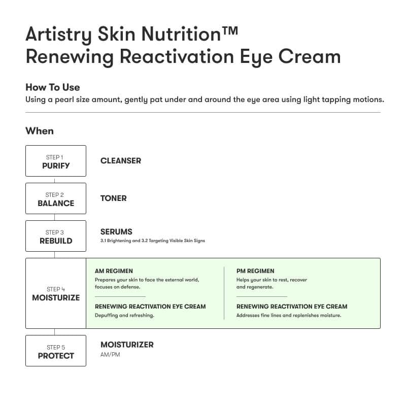 Generic Artstry eye cream being gently dabbed around the eye area.