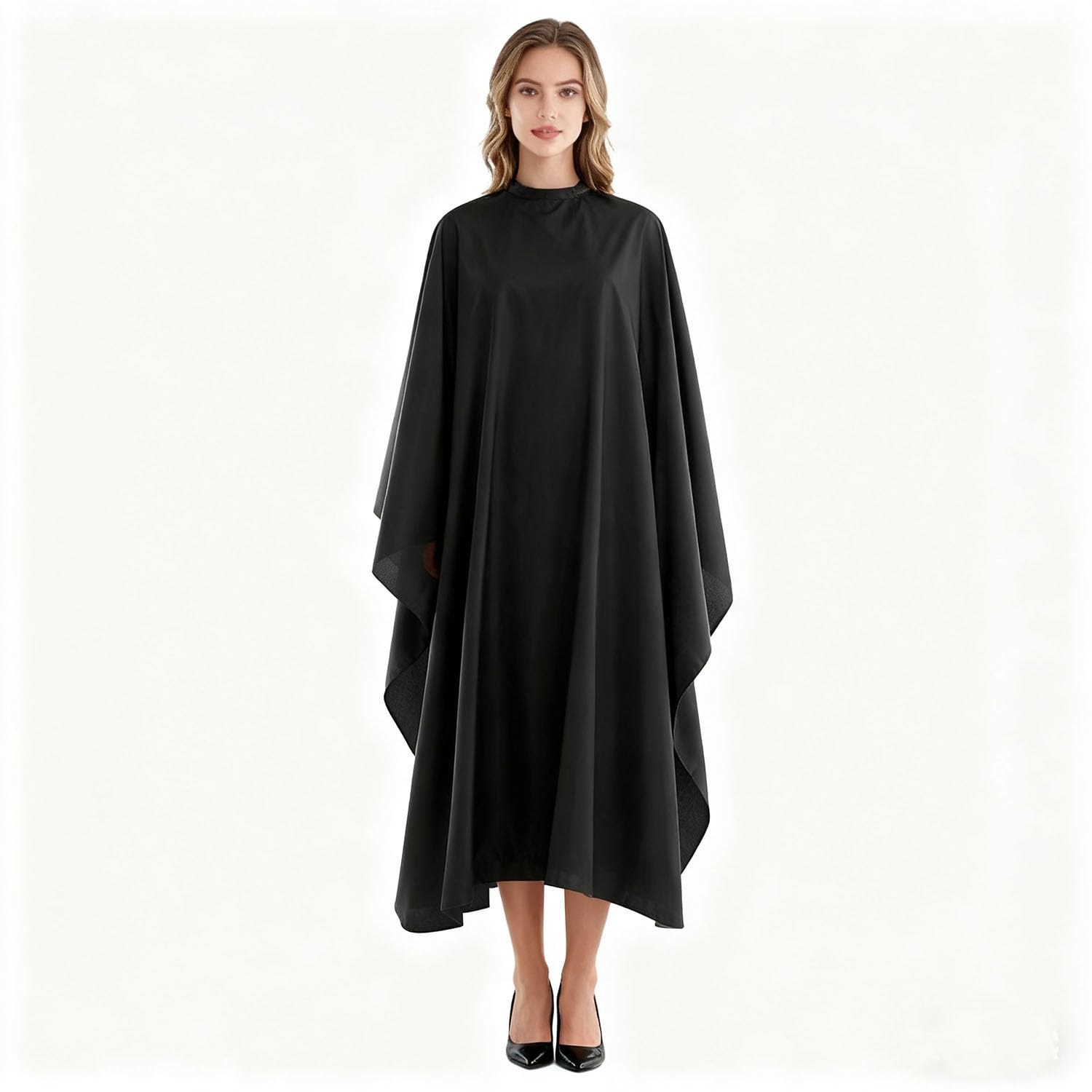 Generic Barber Cape adjustable neck closure ensures a secure, comfortable fit for all clients.
