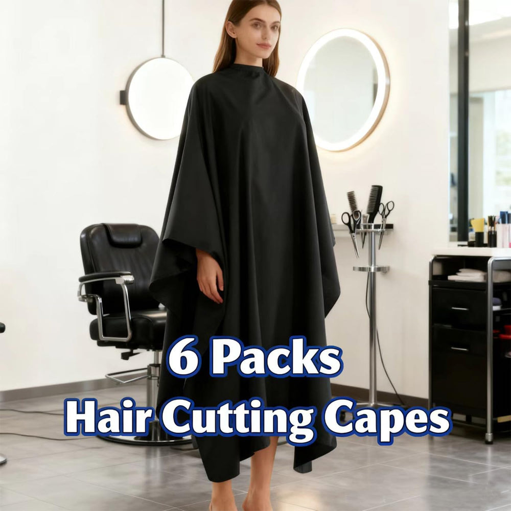 Generic Barber Cape in black color keeps outfits protected during messy routines.