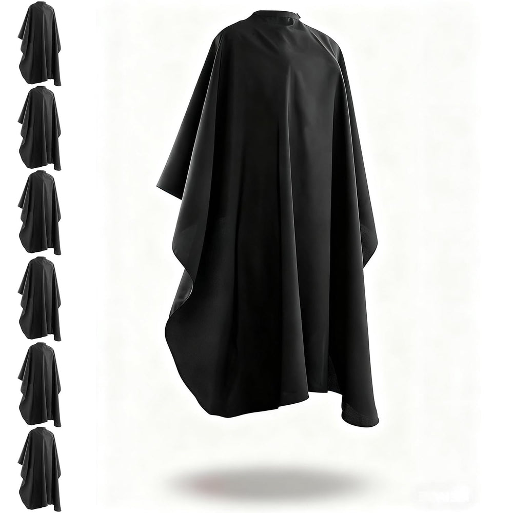 Generic Barber Cape waterproof with snap closure shields clients during haircuts.