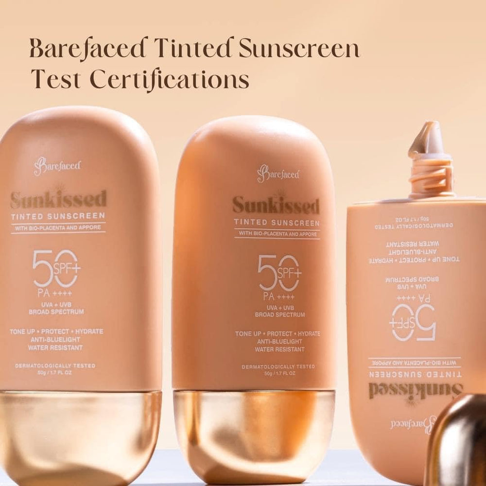 Generic Barefaced Sunkissed packaging closeup for easy daily protection