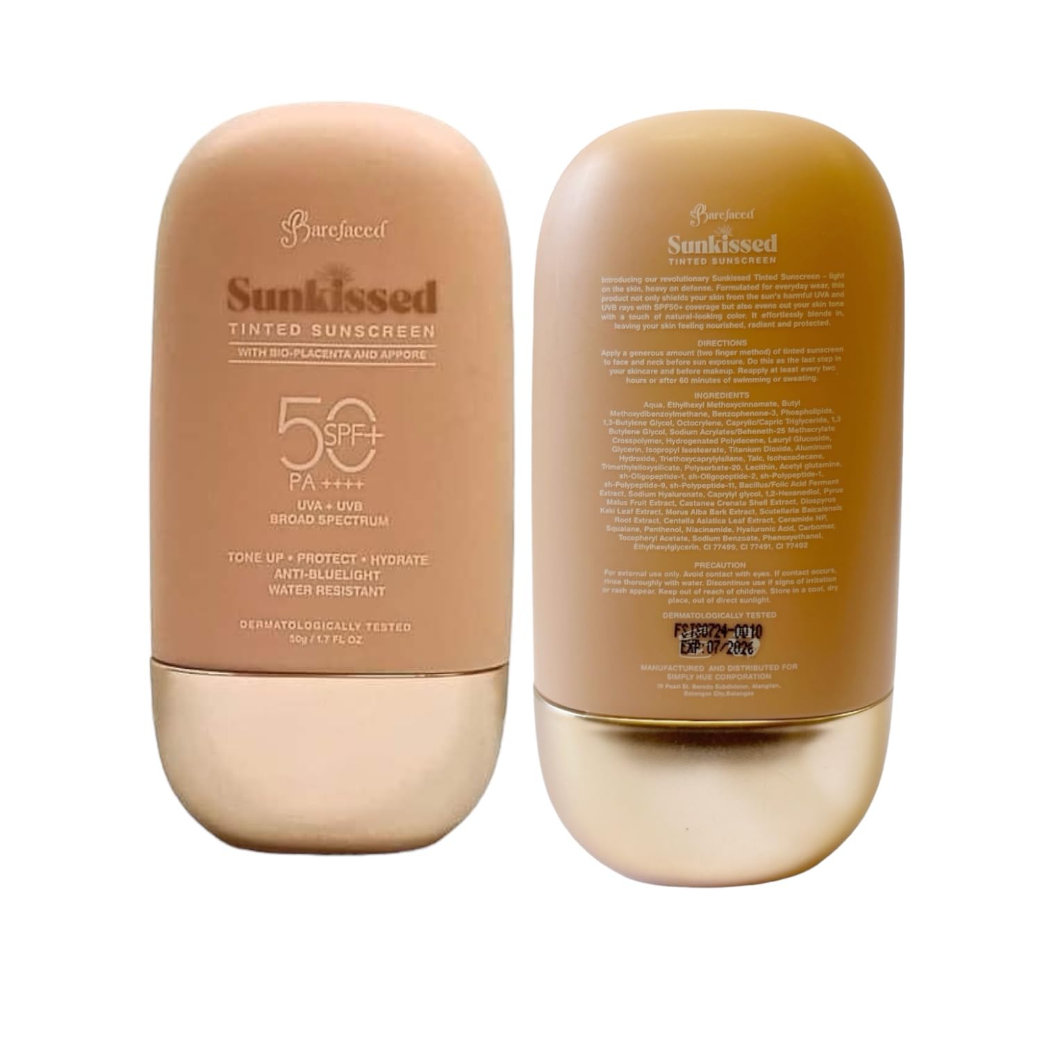 Generic Barefaced Sunkissed being spread to reveal natural glow
