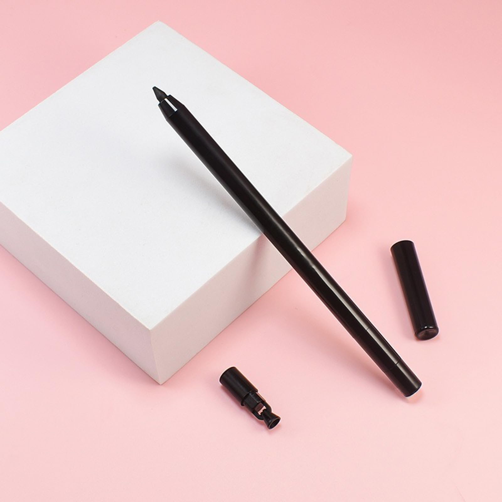 Generic Beauty gel eyeliner brown on waterline for lasting emphasis.