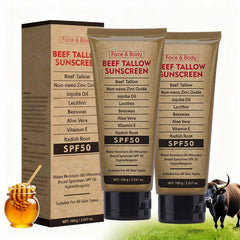 Generic Beef Tallow Sunscreen packaging showcases fragrance-free mineral protection