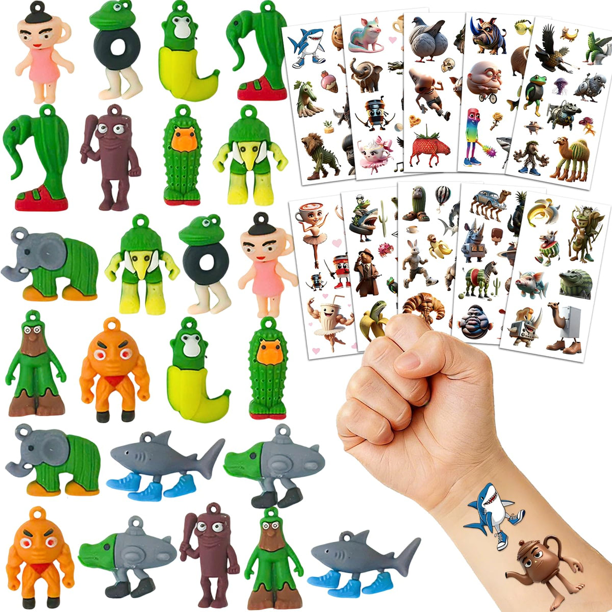 Generic Brainrot action figures on a desk for conversation starters.