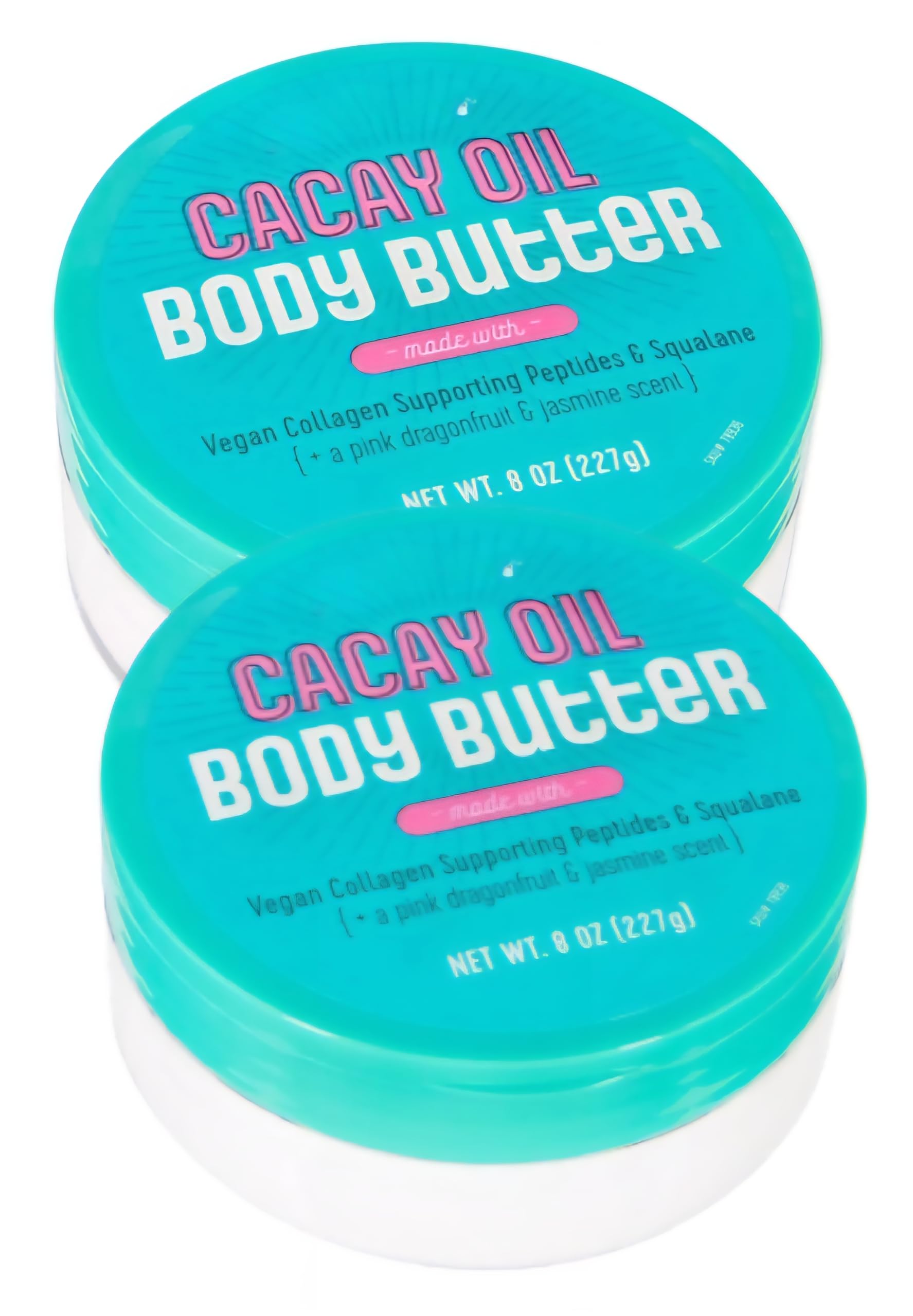 Generic Cacay Oil Body Butter bottle with spatula, daily hydration and delicate scent