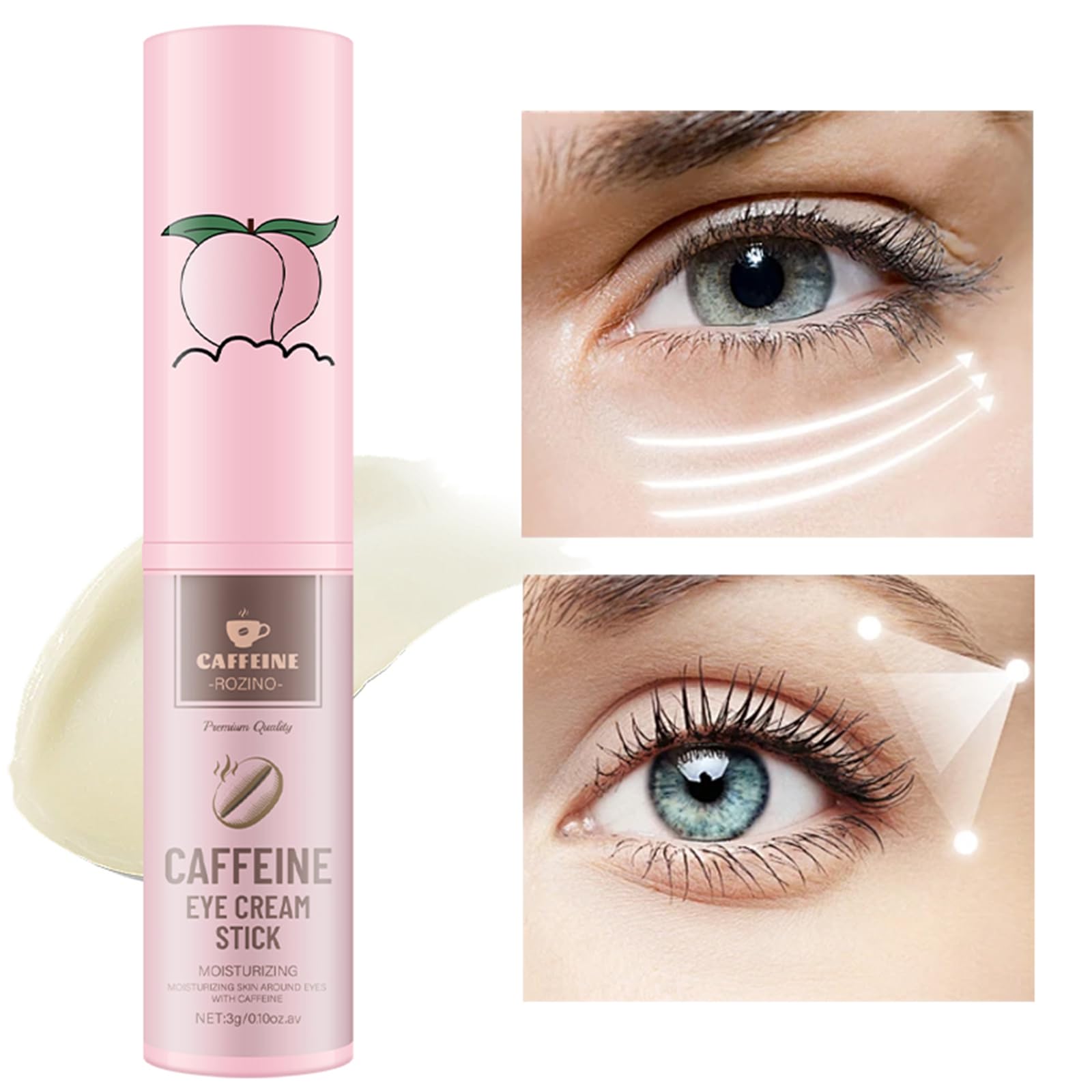 Generic caffeine eye balm stick travel-friendly design suits morning routines on the go.
