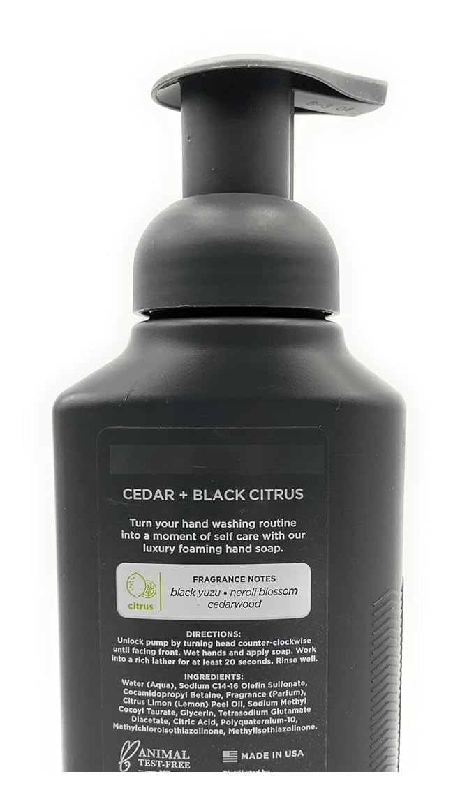 Generic Cedar and Black Citrus foaming hand soap pack, ideal for kitchen or bathroom use.