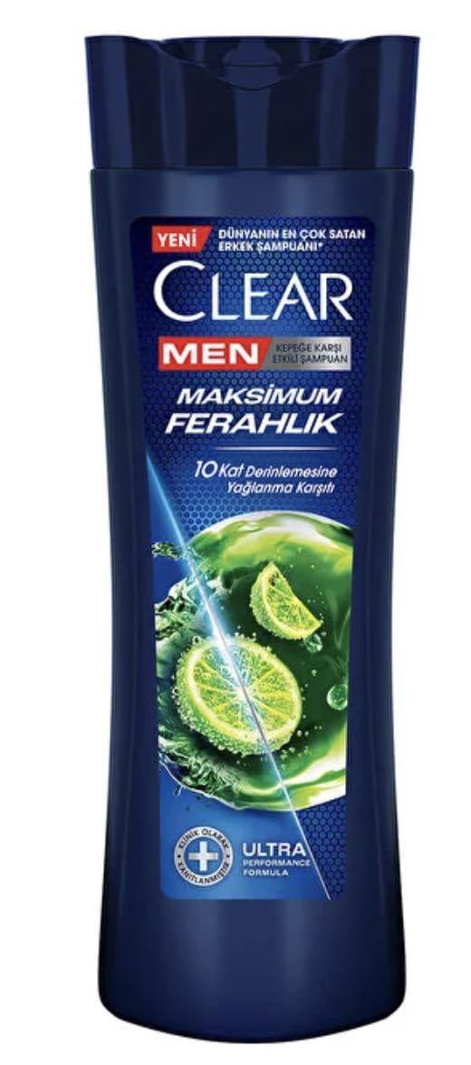 Generic Clear Men lemon extract shampoo bottle pour highlights refreshing anti-oily scalp action