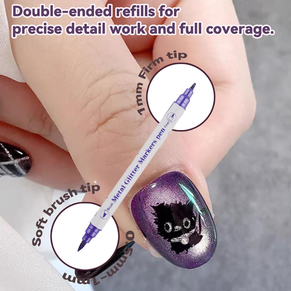 Generic Colors Nail Art Pens demonstrate dots and stripes for quick DIY manicures.