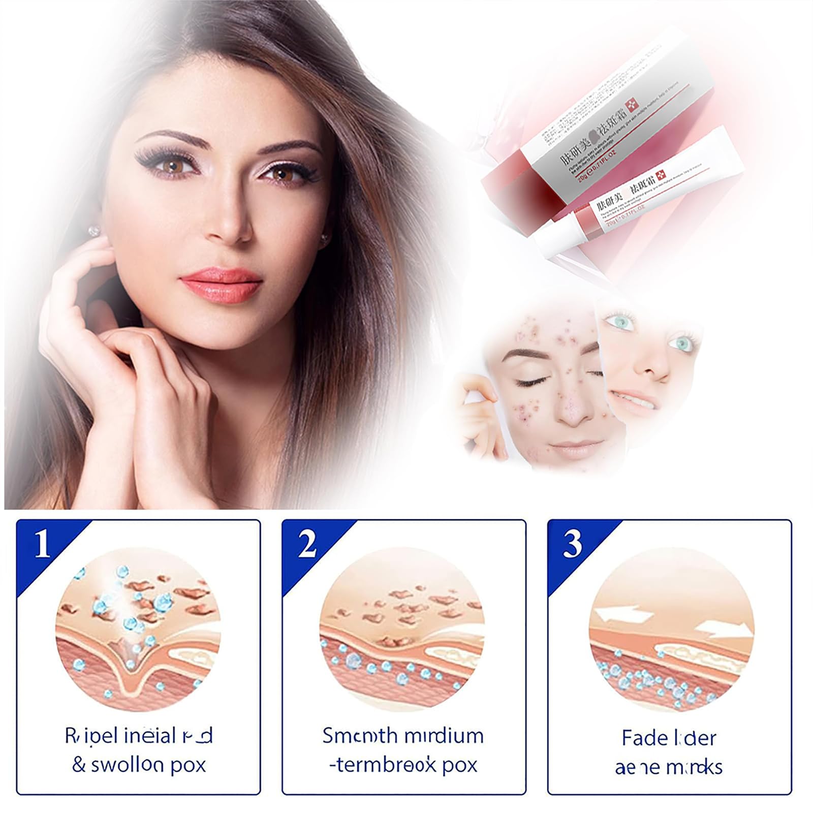 Generic Dark Spot Cream Face hands applying cream demonstrates gentle massage
