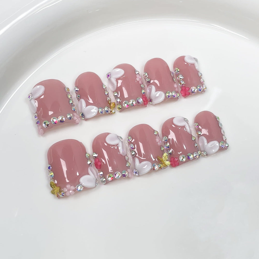 Generic durable press-on nails in acrylic for everyday use.