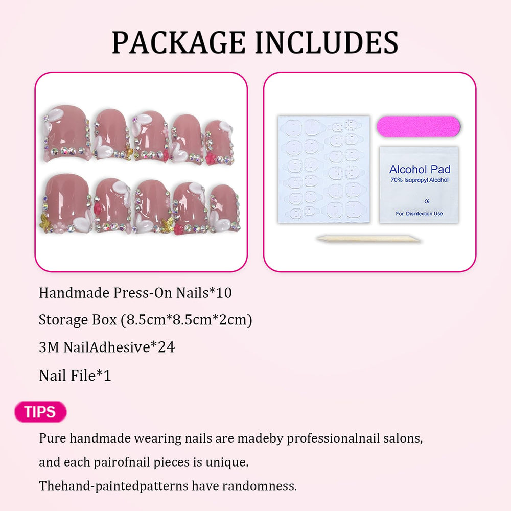 Generic easy-apply press-on nails for salon-like results at home.
